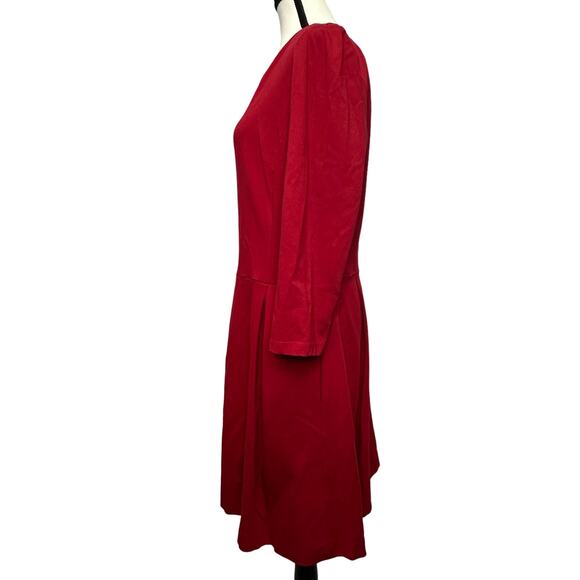 Banana Republic Red Dress - Women’s Size 14 - Elegant Fit and Flare with Pockets - Picture 2 of 9